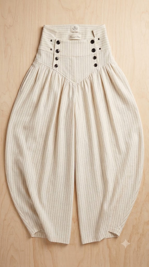 Cream Pinstripe Heritage Trousers