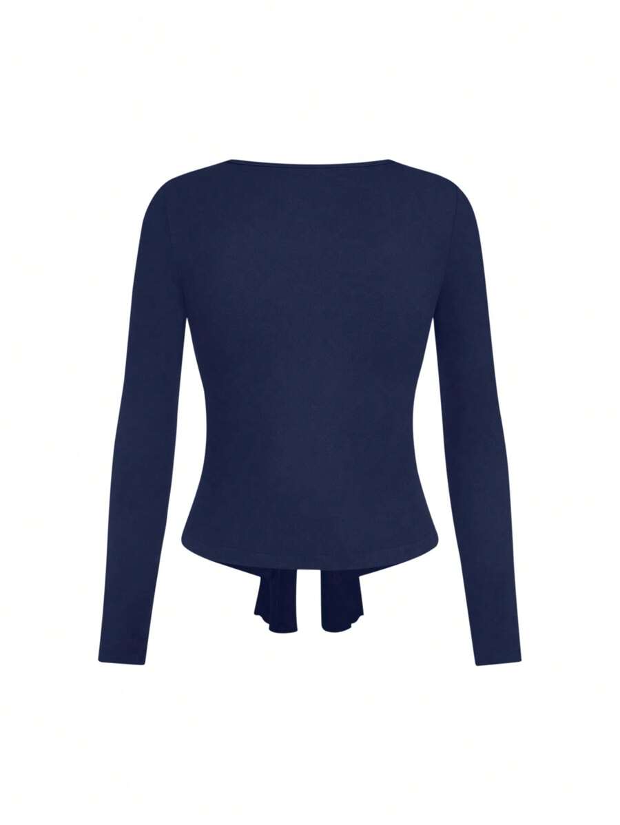 Midnight Horizon Cinch-Front Blouse