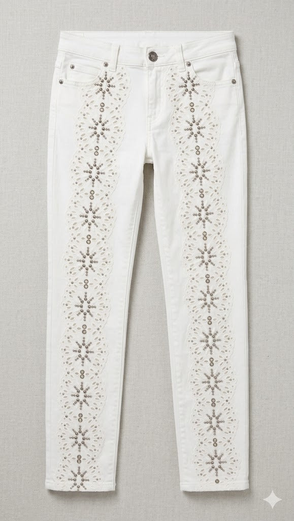 Dakota Studded Eyelet Slim Jeans