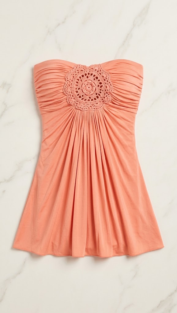 Peach Flowy Draped Top