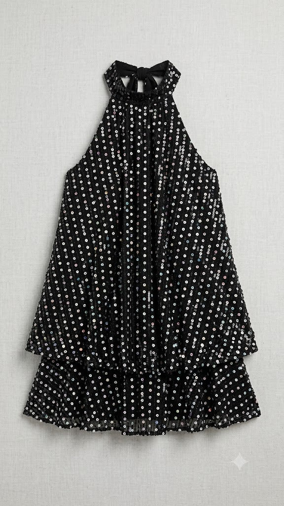 Stardust Sequin Halter Dress