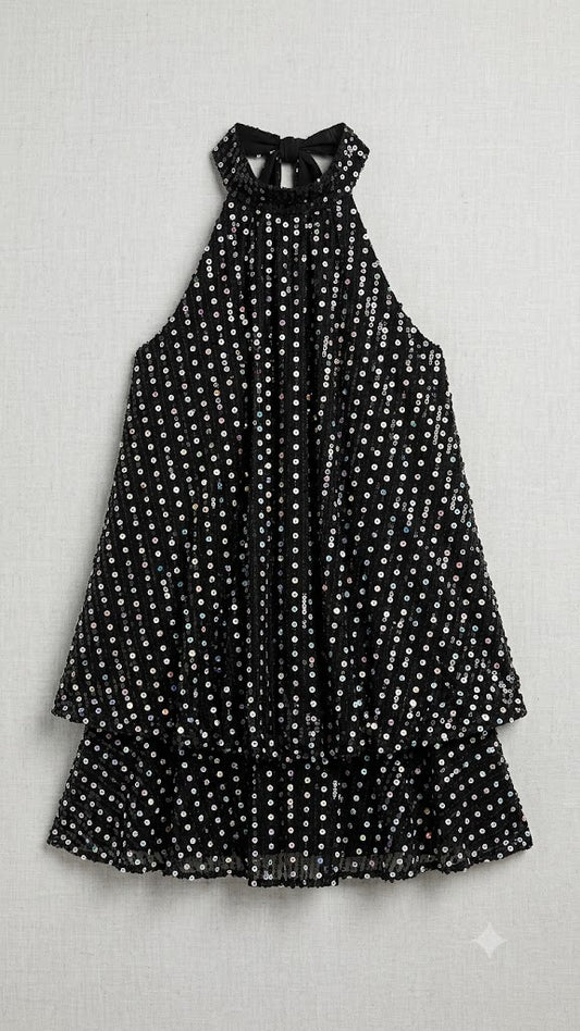Stardust Sequin Halter Dress