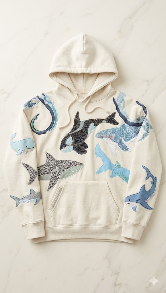 Marine Patchwork Artisan Hoodie
