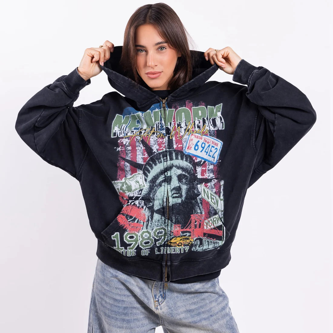 NY Liberty Graphic Zip-Up