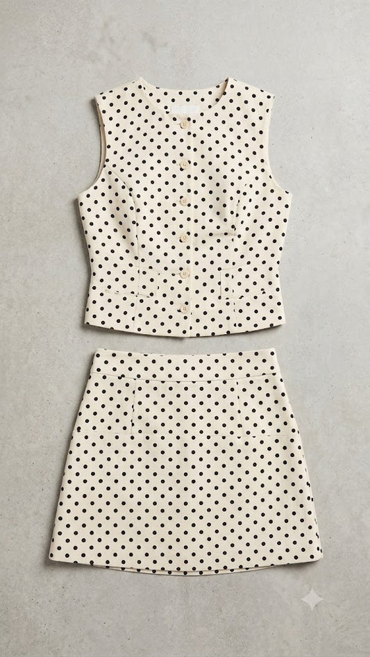 Ivory Eclipse Polka Dot Co-Ord