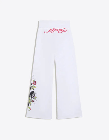 Ed Hardy Panther & Roses Fold-Over Sweatpants