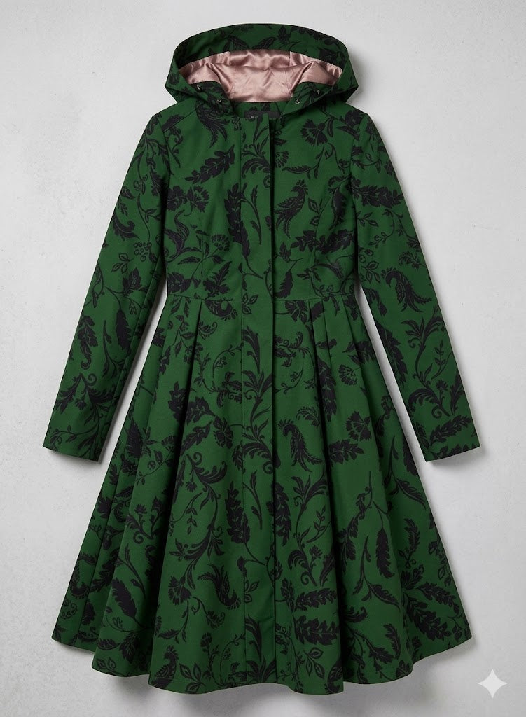 Dark Green Hooded Waterproof Coat