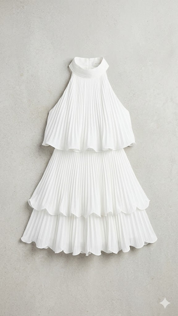 Pleated Halter Dress