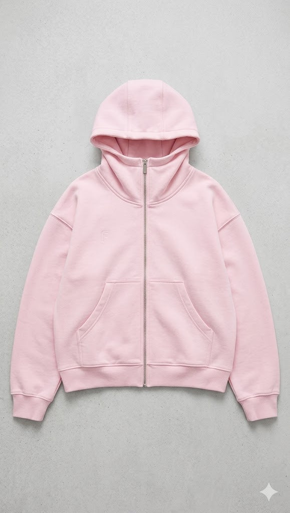 Blush High-Neck Zip