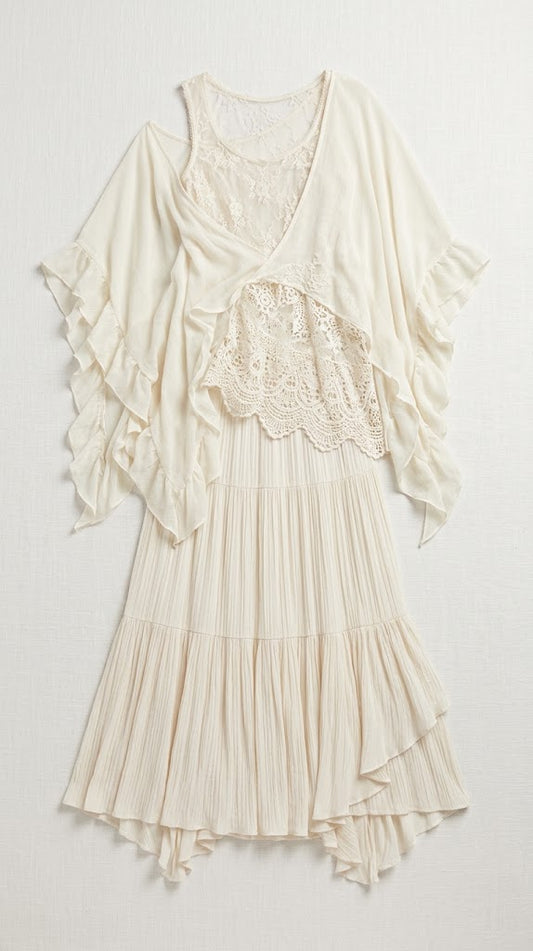Ivory Layered Bohemian Dress