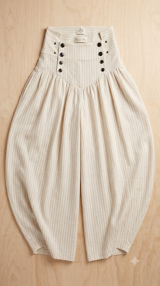 Cream Pinstripe Heritage Trousers