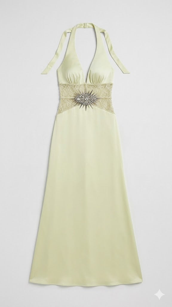 Celeste Embellished Halter Gown