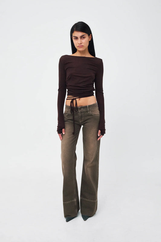 Vintage Mud Wash Flare Denim