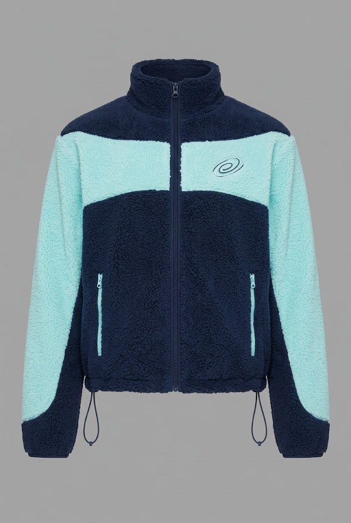 Colorblock Sherpa Zip-Up