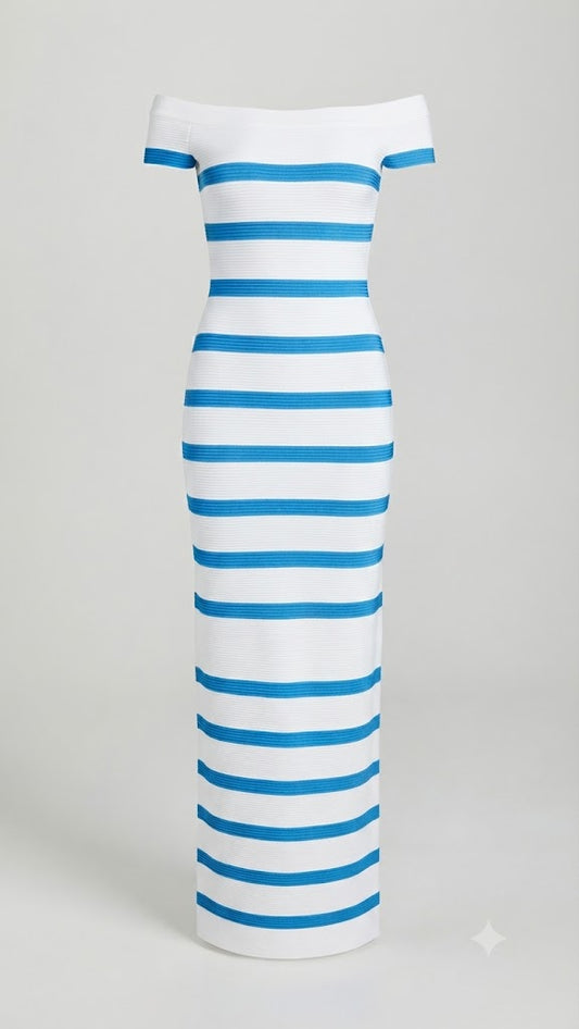 Amalfi Striped Ribbed Column Maxi