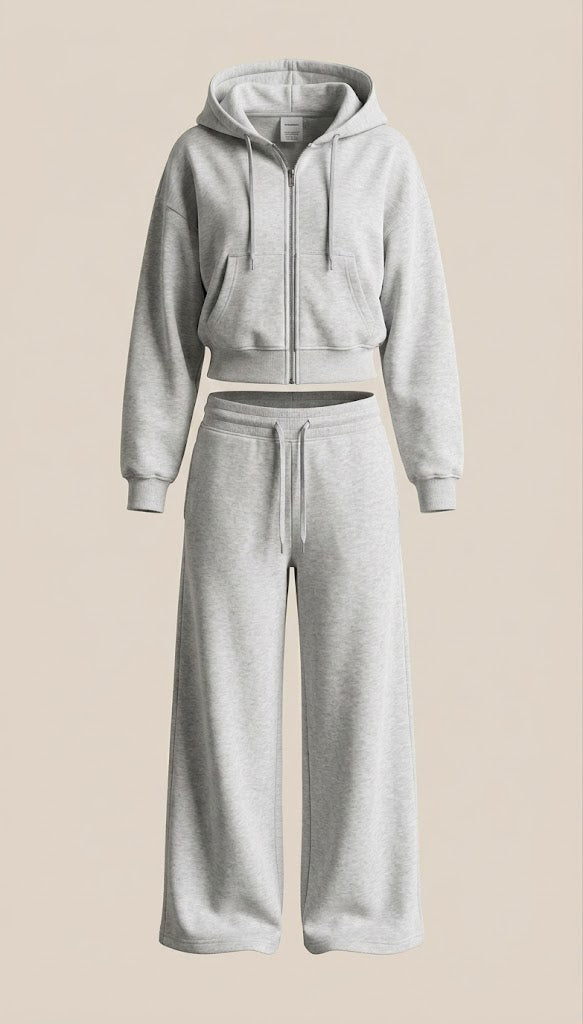 Grey Fleece Lounge Set