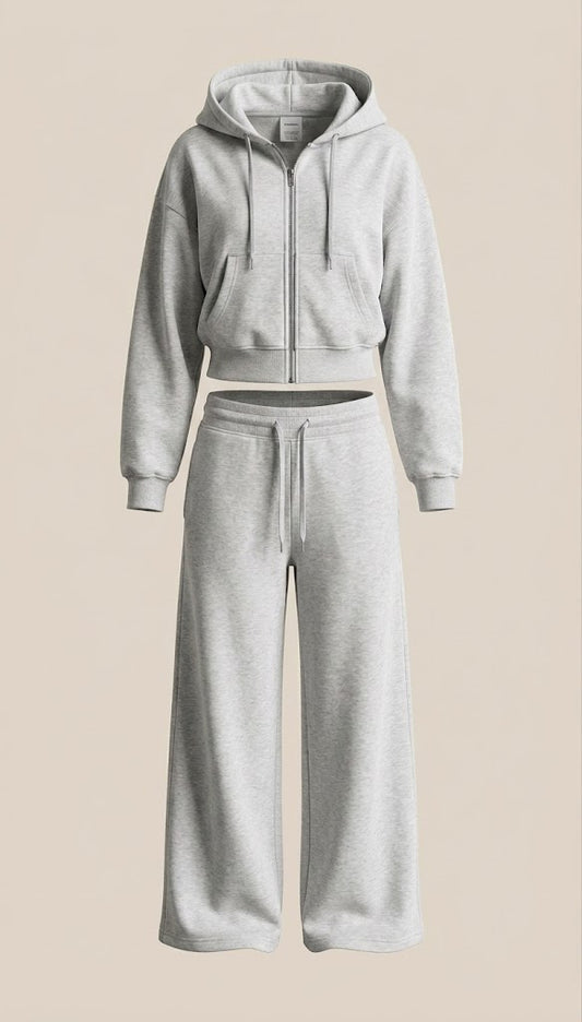 Grey Fleece Lounge Set