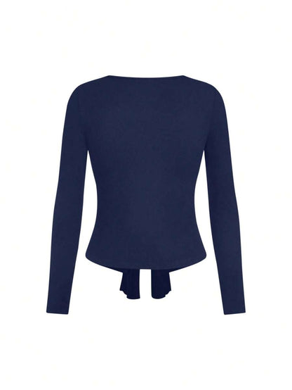 Midnight Horizon Cinch-Front Blouse