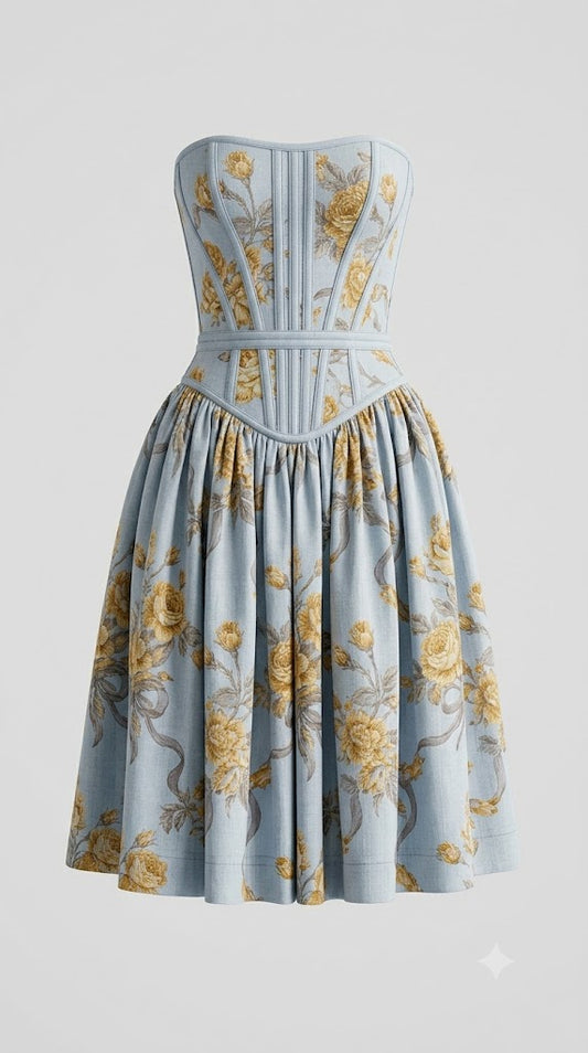 Heritage Gilded Floral Corset Dress