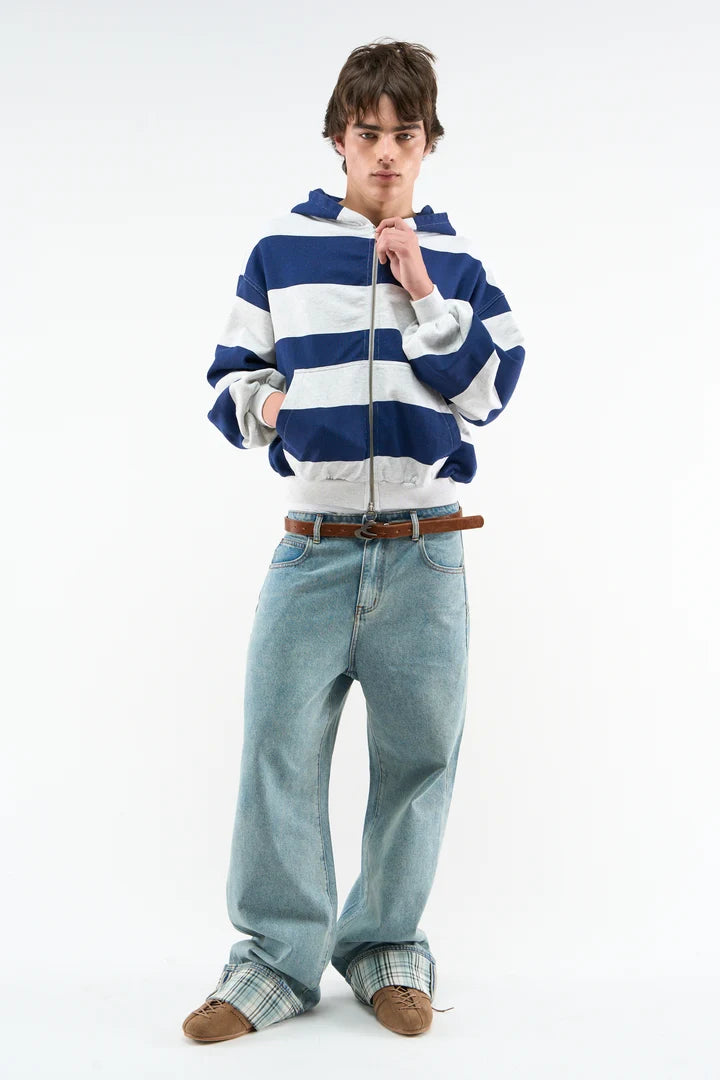 Striped Zip Hoodie