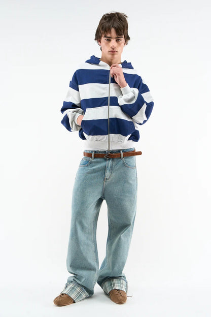Striped Zip Hoodie