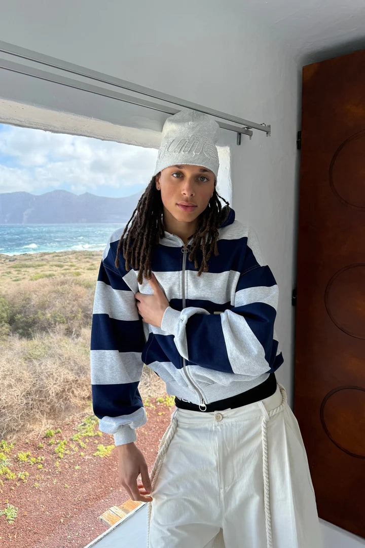 Striped Zip Hoodie