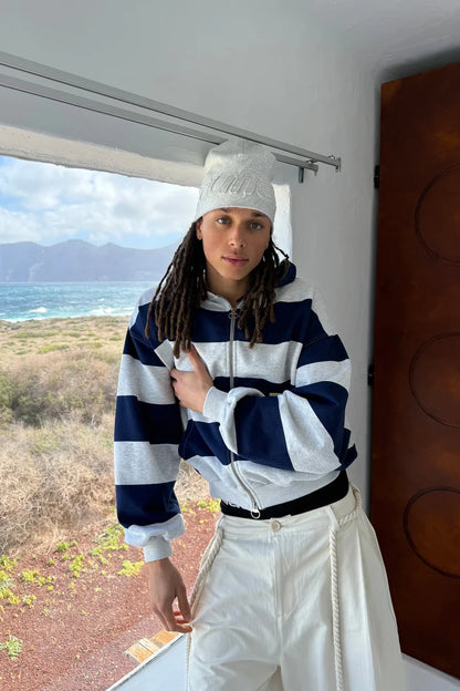 Striped Zip Hoodie