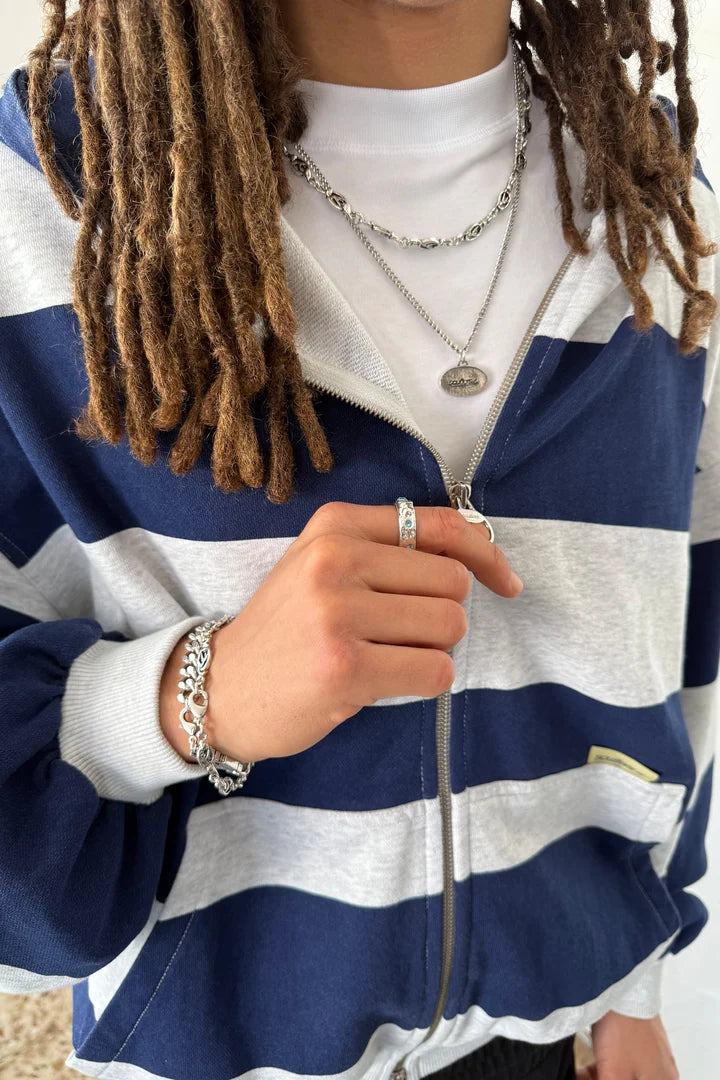 Striped Zip Hoodie