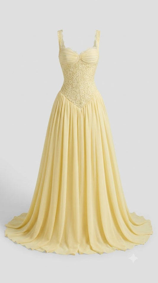 The Genevieve Lace-Bodice Bustier Gown