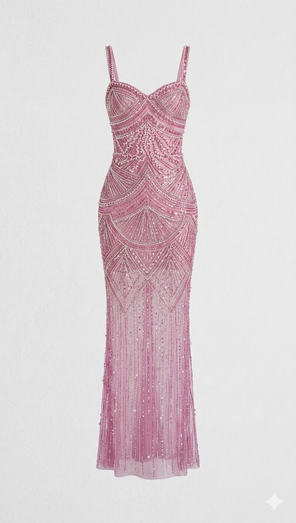Rosé Sequin Column