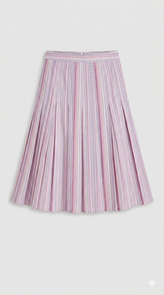 Penelope Candy-Stripe A-Line Skirt