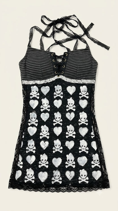 The Rebel Grunge Lace-Up Halter Cami