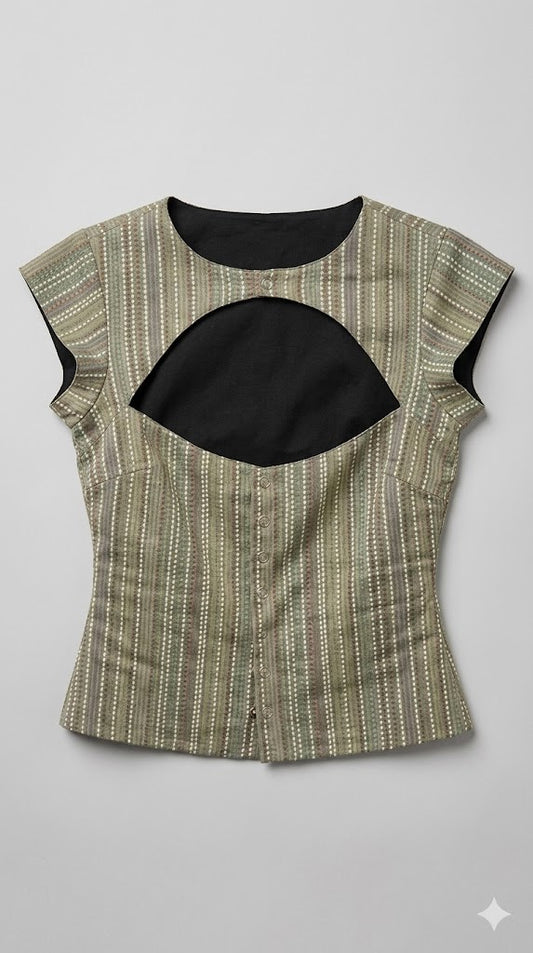 Artesian Geometric Cutout Blouse