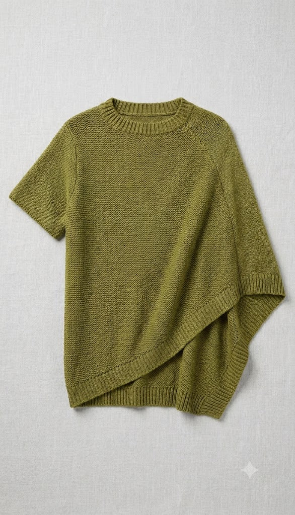 Aria Garter-Stitch Asymmetrical Top