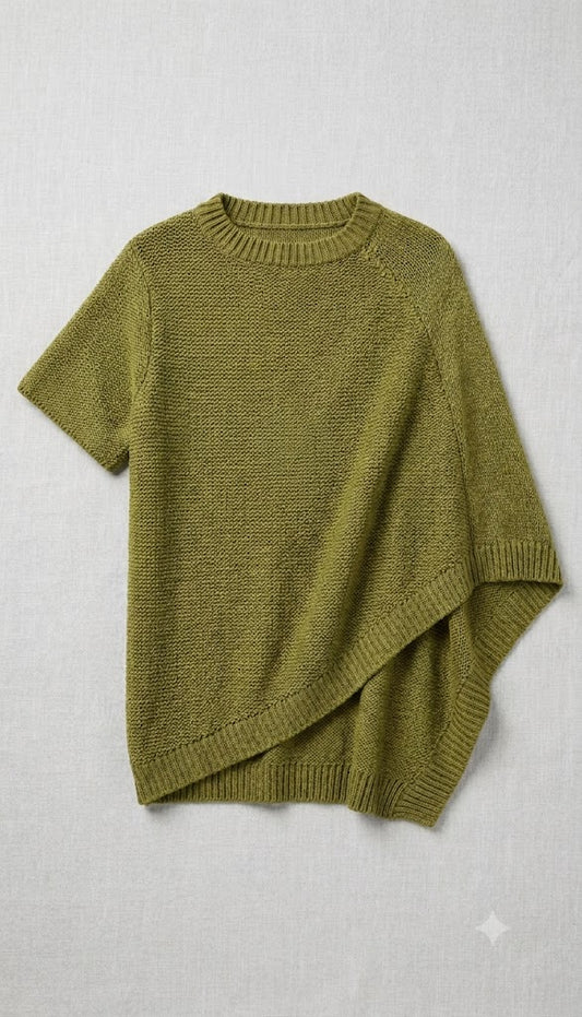 Aria Garter-Stitch Asymmetrical Top