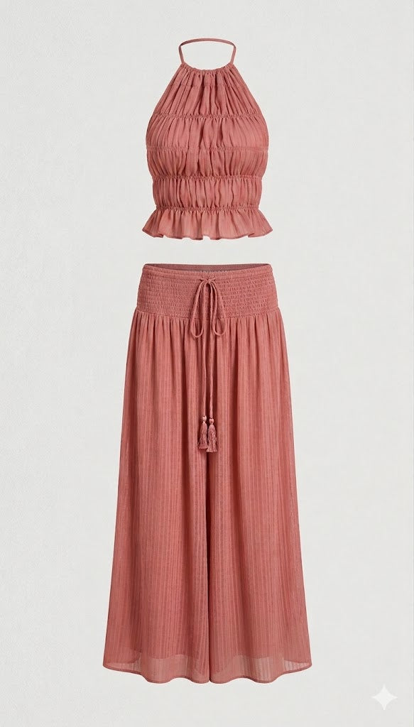 Calypso Gauze Two-Piece Pant Set